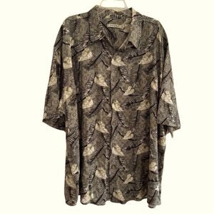 Vintage Summa 100% Silk Topical Hawaii Shirt Button Up Short Sleeve Collar 4X